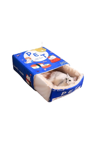 Geeroyoo Tamamen Kapatılmış Bisküvi Kutusu Kedi Yatağı Güvenli Japon Stil