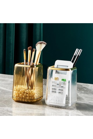 Lüks Makyaj Organizatörler Masaüstü Kozmetik Fırça Saklama Kutusu Ofis Kalem Kutusu Makyaj Fırçaları Organizatör Ruj Çeşitli Eşyalar Tutucu Yeşil