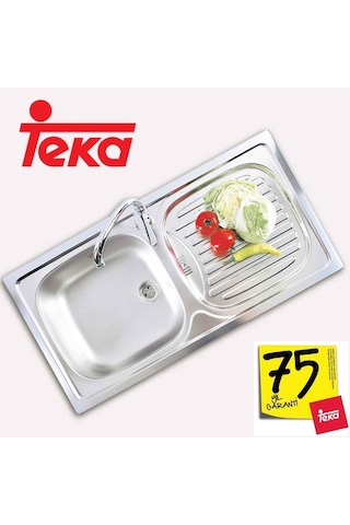 Teka Ebm 45 Sol Damlalıklı Paslanmaz Çelik Eviye