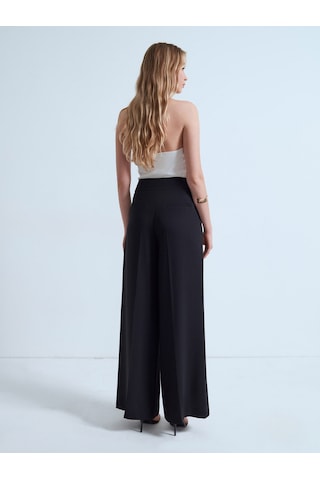 Dilvin 72706 Yüksek Bel Wide Leg Pantolon-siyah