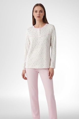 Mecit Pijama Mecit 6361 Pembe %100 Pamuk Büyük Beden Kadın Pijama Takımı