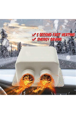 Çift Çıkışlı Araç İçi Cam Buğu Çözücü Isıtıcı Fan 12v-800w Size-12V-800W