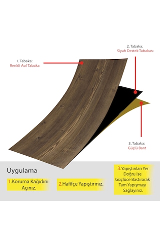 Tink Kendinden Yapışkanlı Antik Desenli Pvc Parke 25x80 Cm / 5 Adet