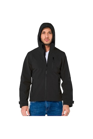 Endüstri Giyim Şensel Softshell Mont Siyah (91E2550) Su Itici Rüzgar Geçirmez