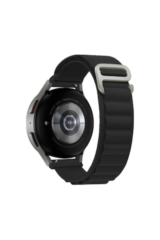 Zore Galaxy Watch 42mm Uyumlu Krd-74 20mm Hasır Kordon-siyah