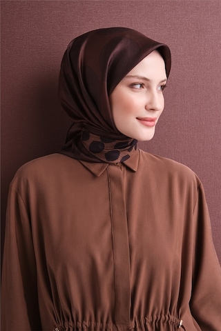Armine Sura İpek Eşarp 2026-2027 - Sonbahar Kış-asm9637 Kahve