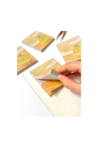 Küçük Prens Temalı Sarı Gezegen Ve Bulut Desenli Postit/post-it/yapışkanlı Not Kağıdı/sticky Note
