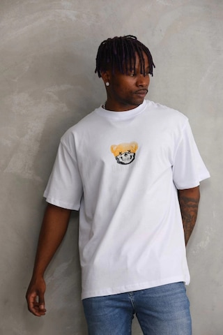 Wear Vexel Erkek Baskılı T-shirt Kısa Kol Bisiklet Yaka Regular Tişört - Beyaz Çok Renkli