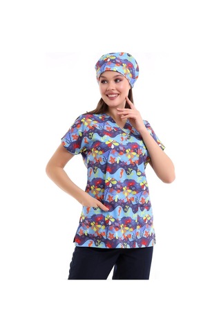 Yarasa Kol Dijital Unisex Desenli Üst - 6530 Deniz Canlıları