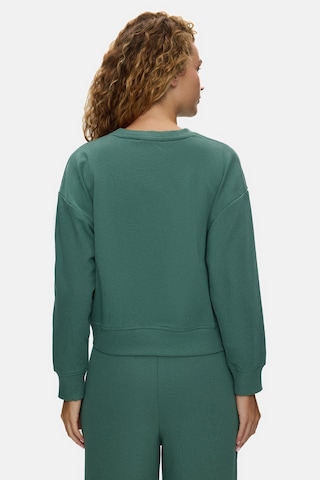 UCLA Clarıce Adaçayı Yeşili Bisiklet Yaka Pamuklu Simli Taş Baskılı Loose Fit Kadın Sweatshirt Ada Çayı