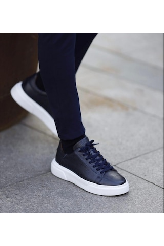 Taşpınar %100 Hakiki Deri Ortopedik Yazlık Hafif Erkek Rahat Günlük Sneaker 38-47 Lacivert