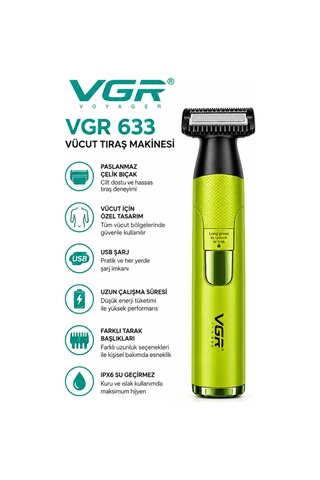 V-633 & V-016 Saç Sakal Vücut Bakım Tıraş Makinesi 2'li Tıraş Seti - Shaver Ve Folyo Başlık