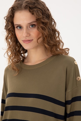 U.S. Polo Assn. Kadın Haki Bisiklet Yaka Kazak 50297070-VR027