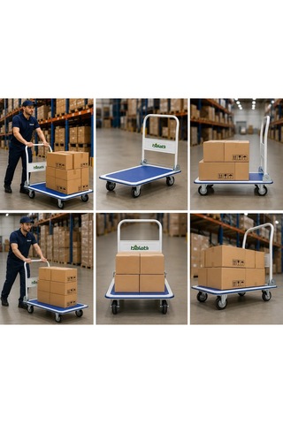 Ph150 Profesyonel Paket Taşıma Arabası 150 Kg Beyaz Güçlendirilmiş Çelik Gövde