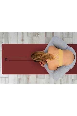 Rebuwo Çift Çizgi Tasarımlı 5mm Doğal Kauçuk Yoga Matı – Kaydırmaz Pilates ve Egzersiz Matı