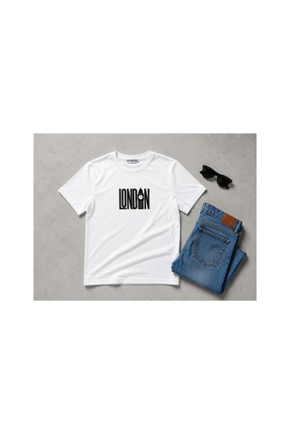 Me Selection London Tasarım %100 Pamuk Unisex Basic Tişört Beyaz
