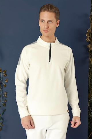 Swt 012 Swea Slim Fit Ekru Spor 47 - Sweatshırt Ekru