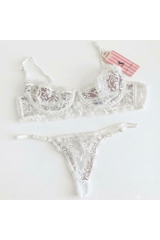 Love Secret Brode Dantel İç Çamaşırı Takımı Beyaz