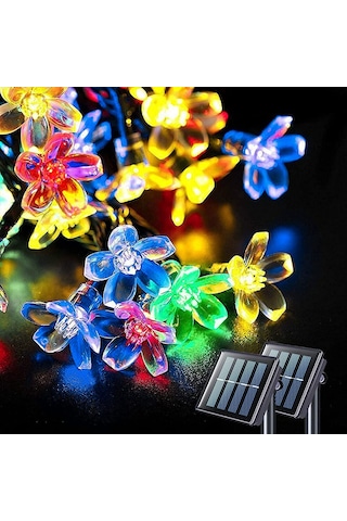 Güneş Enerjili Led Bahçe Aydınlatması 5m Renkli Kiraz(RGB)  Solar Diğer