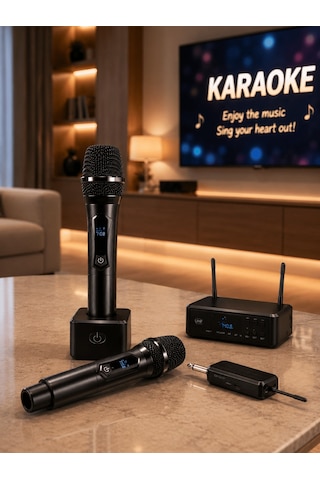 Kablosuz Mikrofon Seti Uhf Bağlantılı Çift Mikrofonlu Uczz2mikrafon-1
