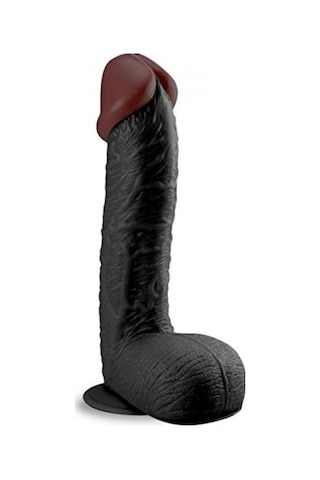 Erofoni Ultra Süper Realistik 20 CM Vantuzlu Gerçekçi Siyah Zenci Dildo Penis