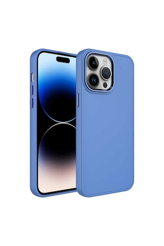 Apple Uyumlu iPhone 13 Pro Kılıf Metal Çerçeve Ve Buton Tasarımlı Silikon Zore Luna Kapak Lavendery Gray