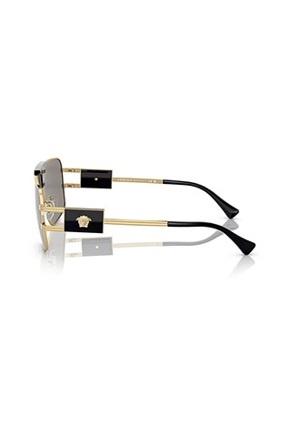 Versace Ve 2251 10026g 63 Erkek Gold Metal Aynalı Güneş Gözlüğü Altın