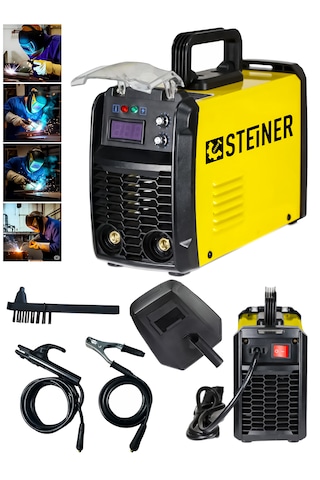 Steiner 250 Amper İnverter Mega Stick Çift Kartlı Hava Soğutmalı Dijital Göstergeli Çanta Kaynak Makinesi Sarı
