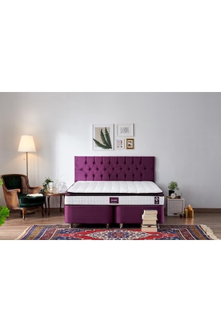Nironyatak Niron Purple Yatak Seti 200X200 Cm Çift Kişilik Yatak Baza Başlık