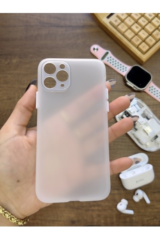 Apple iPhone 11 Pro Uyumlu Süper İnce Mat Ultra Thin Silikon Kılıf Şeffaf