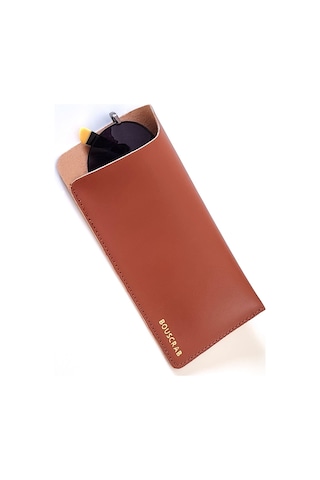 Bouscrab Hafif ve Kompakt Tasarım Vegan Deri Gözlük Kılıfı 17 x 8 CM