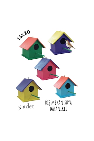 Ncy Ahşap Kuş Yuvası Kuş Evi Dış Mekan Suya Dayanıklı 5 Adet 15 x 15 x 20 CM Ncy Ahşap Kuş Yuvası Kuş Evi Dış Mekan Suya Dayanıklı 5 Adet 15 x 15 x 20 CM