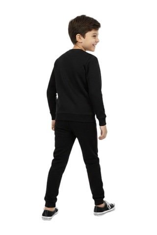 Baglan Erkek Çocuk Önü Arkası Baskılı Sweatshirt Bgl-st05242 Siyah