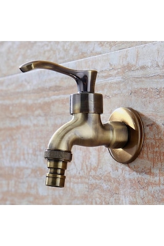 Trendooze Homyl Banyo İçin Su Musluğu Kapalı Açık Musluk Bahçe Model Bronz Renk Bronz