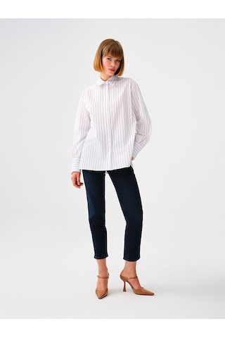 LOFT Loose Fit Kadın Gömlek U.kol Lf2037096 Q1.v1 Beyaz
