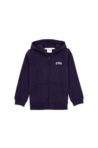 U.S. Polo Assn. Erkek Çocuk Mürdüm Fermuarlı Kapüşonlu Sweatshirt 50313852-VR074