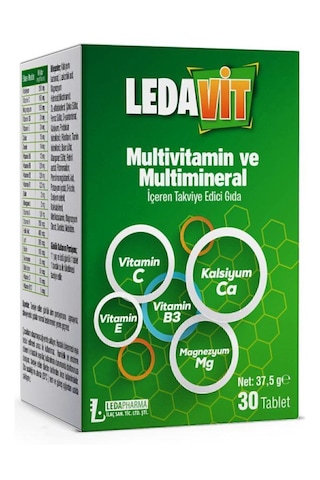 Ledavit Multivitamin Ve Mineral 30 Tablet