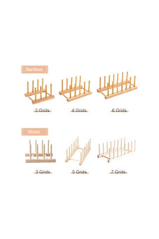 Konesam Bambu Ahşap 5 Bölmeli Yıkama Tepsi Kurutma Rafı Tabak Kase Saklama Organizatörü Çıkartılabilir Multifonksiyonel Mutfak Rak Diğer