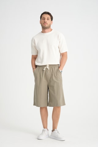 Redline Erkek Baggy Fit Rahat Kesim %100 Pamuk Yumuşak Dokulu Şort Kapri Haki