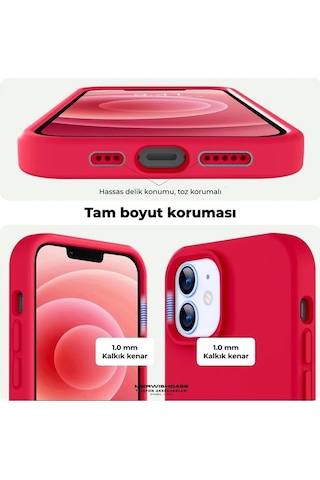 İphone 13/14 Uyumlu Lansman Kılıf Leke Kir Su Tutmayan Yüzey İçi Kadife Mükemmel Hissiyat Kirmizi