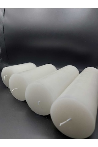 Soya Parafinli Beyaz Çap:7 Cm Boy:10-15-20-25 Cm Silindir Blok Mum 460-470 Saat Yanma Süreli Beyaz Beyaz