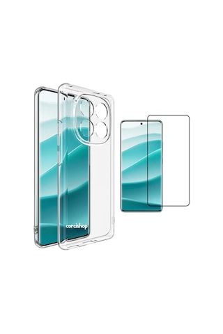 Xiaomi Redmi Note 14 Pro+ Plus Kılıf Kamera Korumalı Kapak + Kavisli Ekran Koruyucu Tam Kaplar Nano