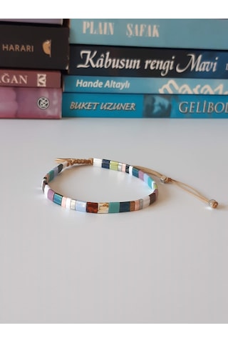 Miyuki Tila El Yapımı Kadın Bileklik-Tekli Pastel