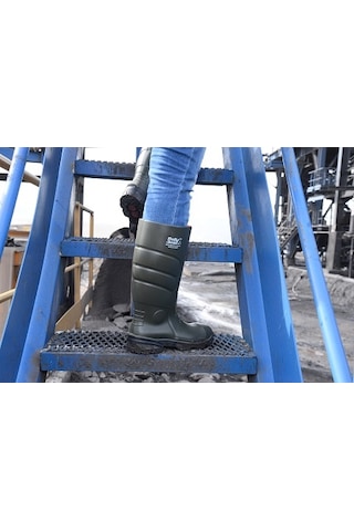 Pollyboot Galaxy Vega Pu Çizme Uzun Polly Boot "Çelik Burunlu"