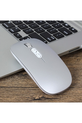Springsun M103 Şarj Edilebilir Kablosuz Fare 2.4g Kablosuz Fare Ultra İnce Sessiz Fare 3 Ayarlanabilir Dpı Dahili 500mah Pil Gümüş