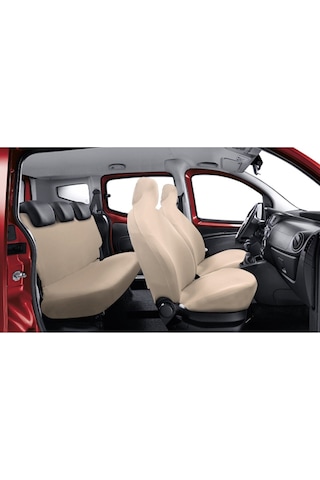 Her Araca Uyumlu Bej Oto Koltuk Kılıfı -araç Penye Koltuk Kılıfı Servis Kılıfı 4 Parça