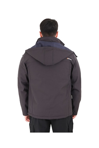 Zenobya Kapitone Softshell Erkek Kaban - Astarlı Antrasit