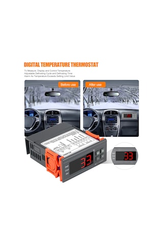 Jeehugo Stc-8080a+ 220v Soğutma-ısıtma Otomatik Zamanlı Defrostlu Akıllı Sıcaklık Kontrol Cihazı -40 C/+50 C