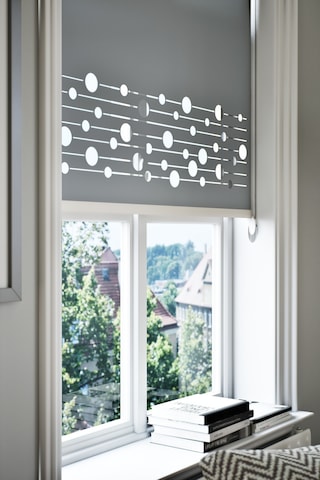 Auralight Lazer Kesim Mat Stor Perde, Lazer Kesimli Modern Serisi, M-161004 Antrasit Renk