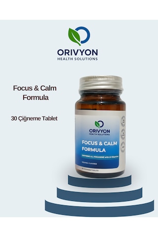 Orivyon Focus & Calm Formula Kafein, L-teanin, Vitamin B6 Ve Vitamin B12 İçeren Takviye Edici Gıda